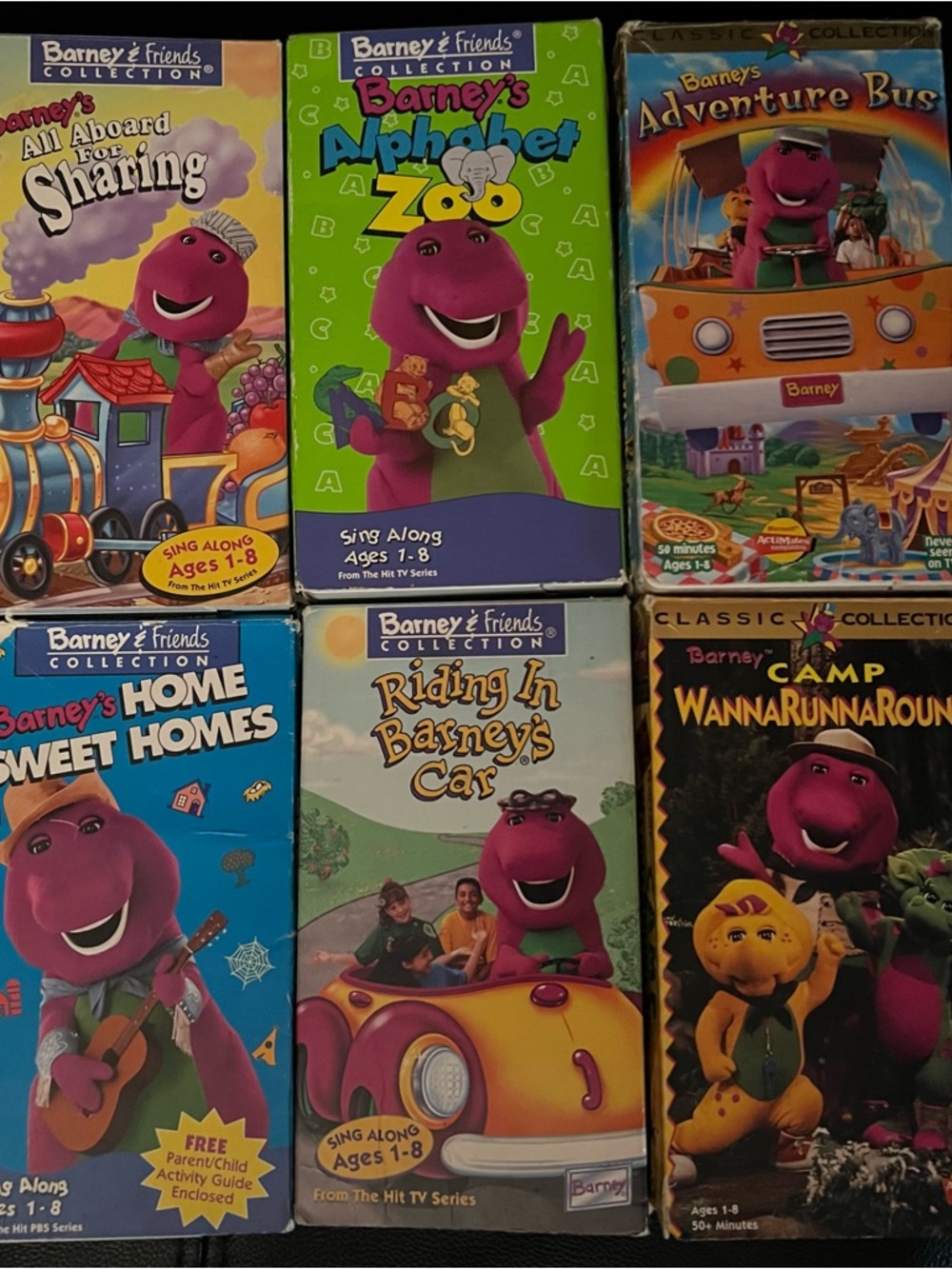 Vintage Barney’s VHS Lot-CampWannaRunnAround, AdventureBus, HomeSweetHomes & Etc